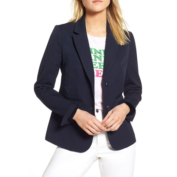 1901 Jackets & Blazers - NWT 1901 Stretch Cotton Twill Blazer Navy 0
